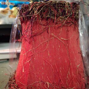 New Clip On Shade For Small Lamp Boho Chic Fringe Reds 4.5" x 5.5" NEW! GORGOUS!